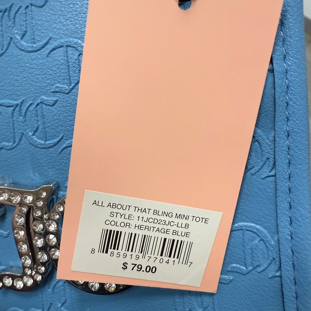 Juicy Couture NWT Beautiful Blue & Silver Crossbody Wallet & Bag Set (P168) - Picture 7 of 12
